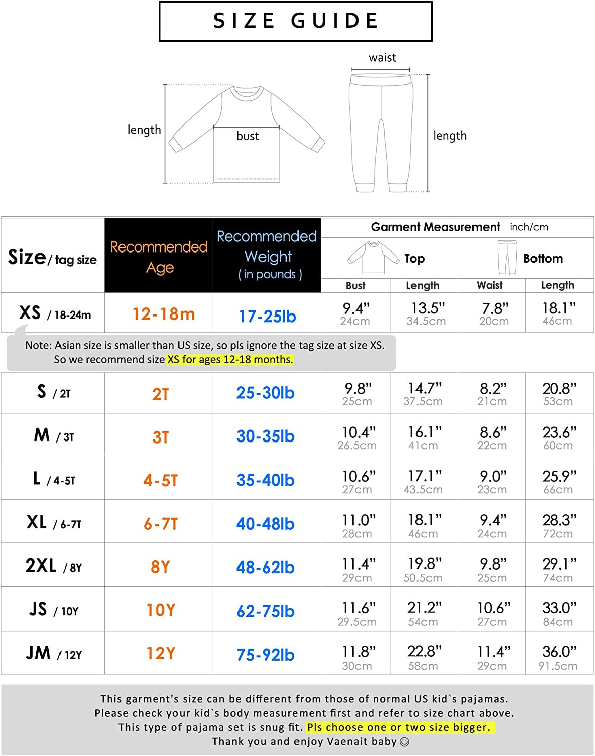 12M-12Y Infant Kids Junior Boys Girls Animal Truck Rabbit Character 100% Cotton Pajamas Set Baby